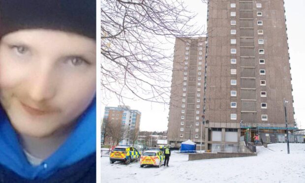 Police attended Elphinstone Court where Jamie Forbes was pronounced dead.  Image: supplied by Jamie's family/ DC Thomson