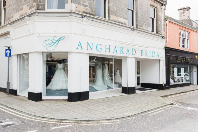 The exterior of Angharad Bridal on South Street, Elgin.