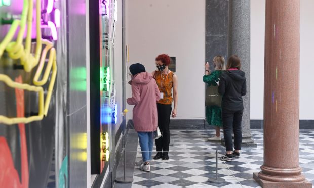 Visitors view the British Art Show