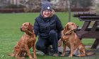 Marion Montgomery, from Stonehaven, is founder and chair of Paws on Plastic is out in the park with Paddy and Ted her dogs.