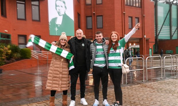 Buckie Thistle fans arriving at Celtic Park.  Image: Darrell Benns/DC Thomson