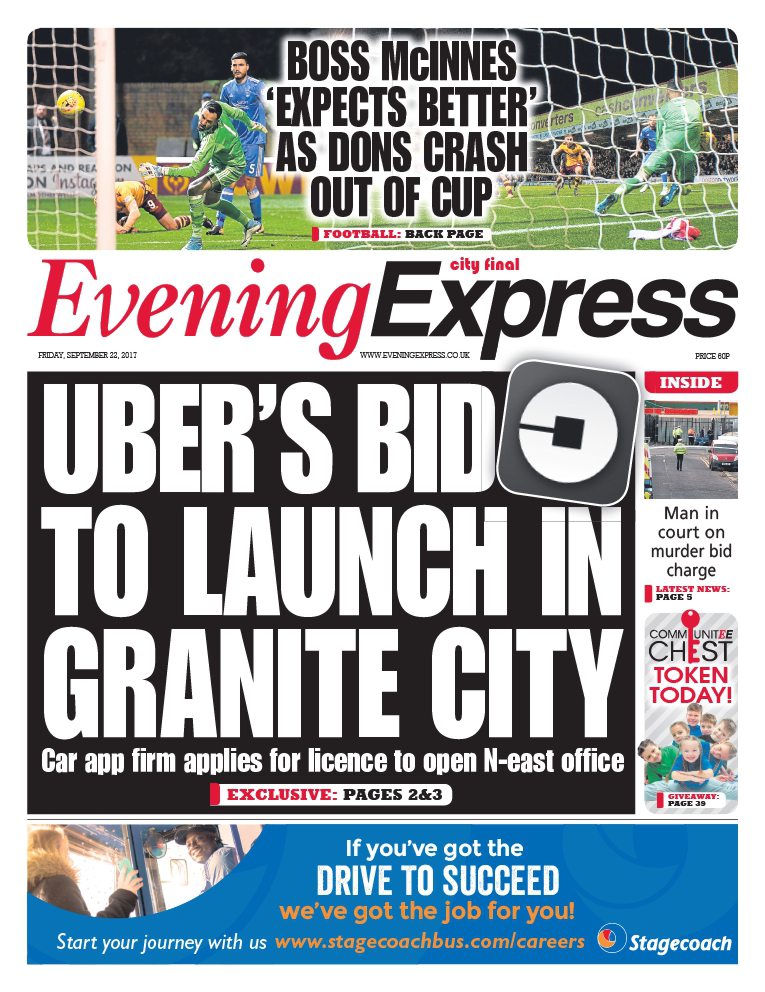 Evening Express' 2017 coverage of Uber's previous bid to operate in Aberdeen