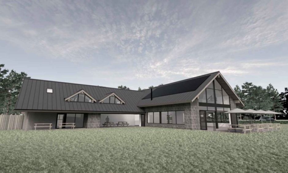 The proposed new organic farm shop and cafe near Dinnet