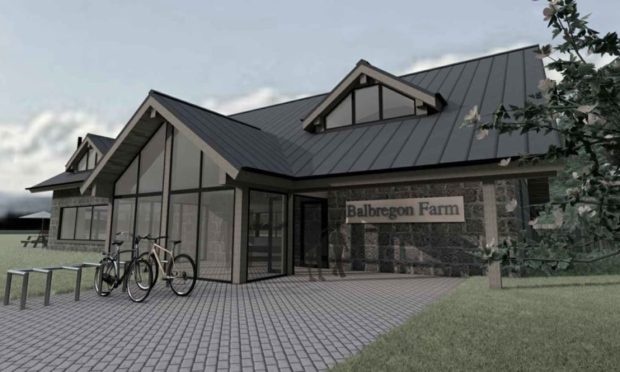 Artist impression for organic farm with shop and cafe near Aboyne. Image: Gerry Robb Architectural Design Services