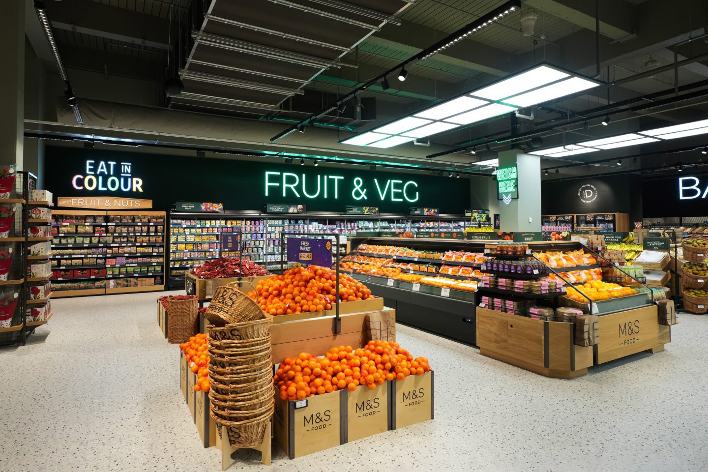 The fruit and veg section