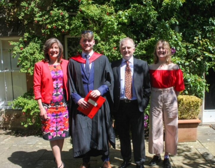 Kevin with his family, wife Sophie, daughter Katherine and son Stephen at Stephen's gradutation
