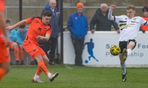 Alan Pollock, left, in action for Rothes.