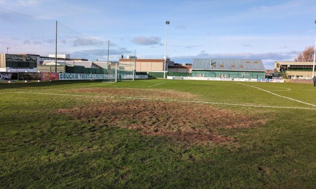 View of affected area of Buckie Thistle pitch.