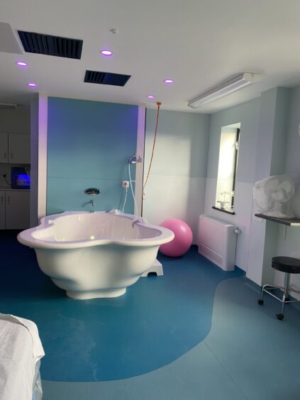 A photo of the birthing pool at Dr Gray's in Elgin