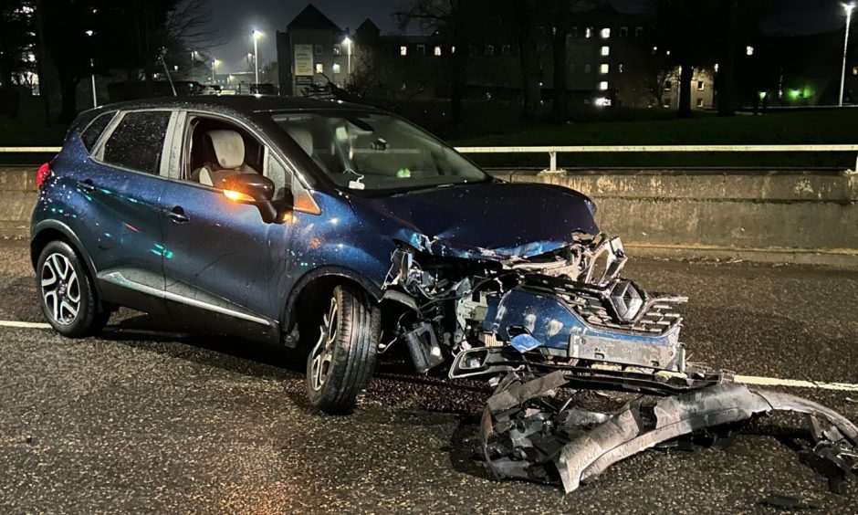 crash at the Mounthooley Roundabout in Aberdeen.