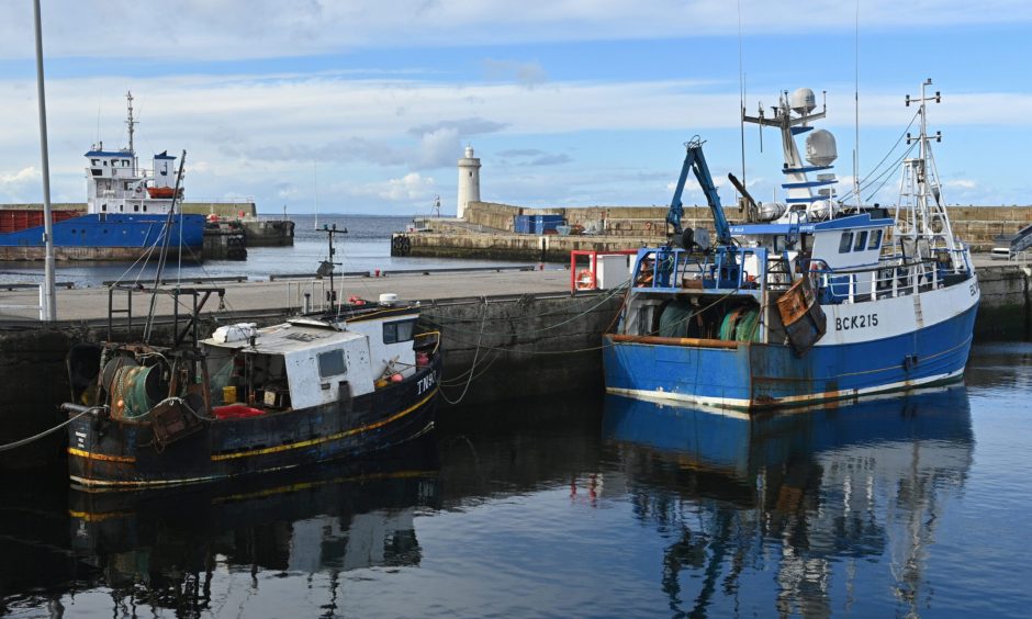 Boats at Buckie harbour.