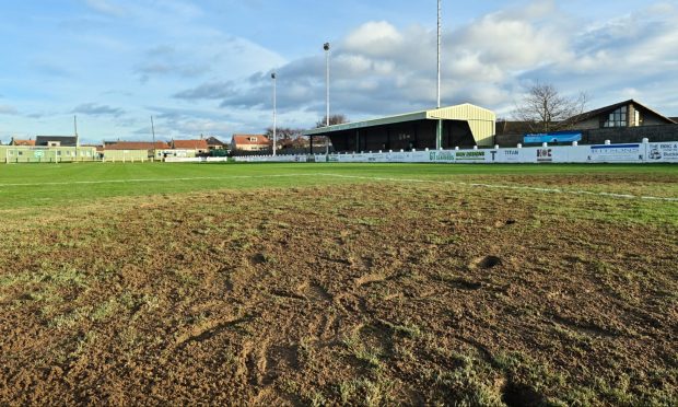 Victoria Park was deemed unplayable for Buckie Thistle's game against Banks o' Dee on Saturday. Picture by Jason Hedges/DCT Media.
