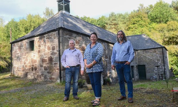 Volunteers with the Mill of Benholm Trust are determined to bring the abandoned visitor attraction near Stonehaven back to life. Picture of (L-R) John Maxwell, Emma Pollock and Henning Wagner.