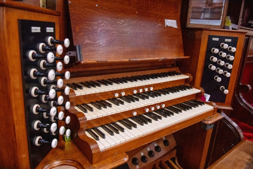 The organ in St Mark's Church, which is for sale