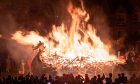 The galley engulfed in flames at the end of Up Helly Aa. Image: Kenny Elrick/DC Thomson