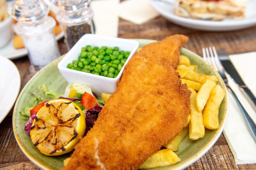 Breaded fish and chips