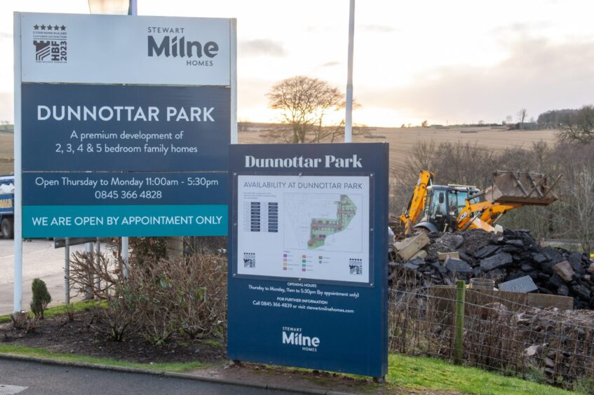Stewart Milne Group's unfinished sites include Dunnottar Park in Stonehaven.