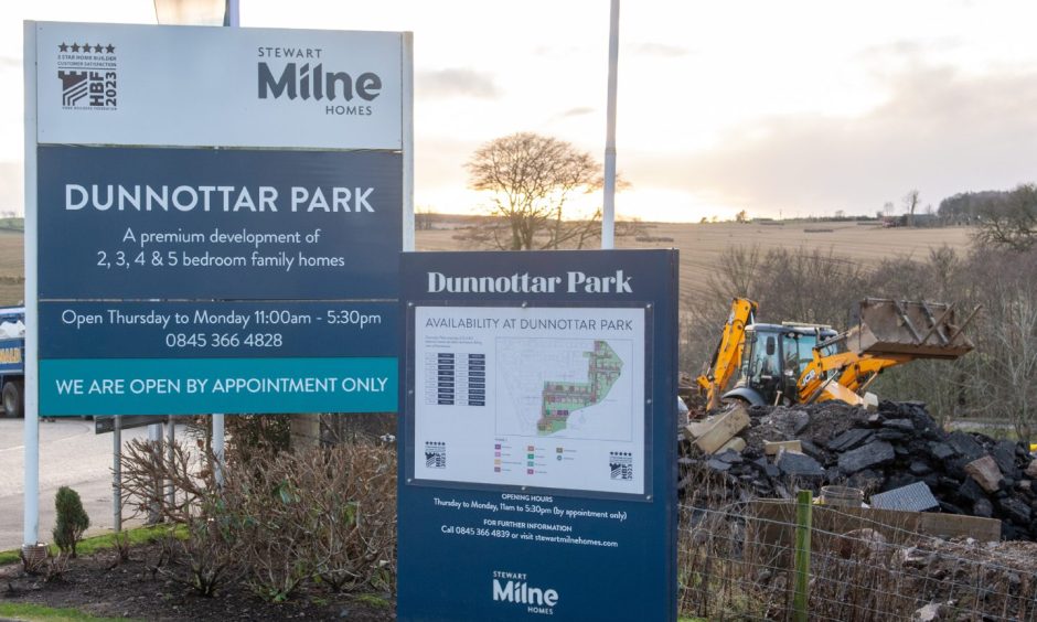 Stewart Milne Group's unfinished sites include Dunnottar Park in Stonehaven.