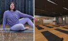 Yoga instructor Lauren Adams alongside the plans for her proposed new studio in Bridge of Don. Image: Lauren Adams/Ewen Buchan