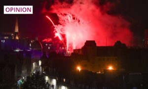 Hogmanay 2023's fireworks on Aberdeen's Schoolhill. There was no display this year. Image: Kenny Elrick/DC Thomson