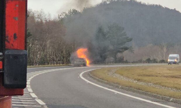 The A9 at Aviemore is closed in both directions due to the incident. Credit Raf Grzemski