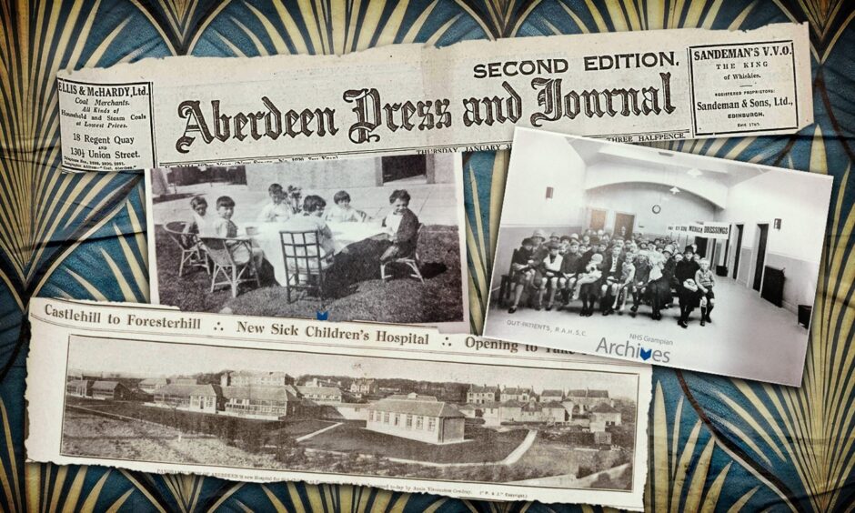 The second iteration of the Royal Aberdeen Hospital for Sick Children was in Foresterhill, and was opened amid great excitement in 1929.  Images: DCT/NHS Grampian