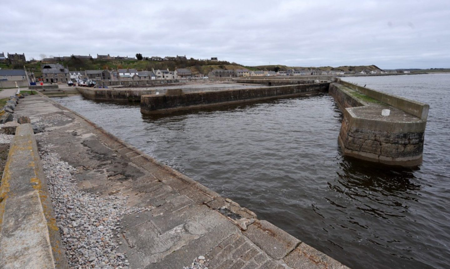 Portgordon Harbour filled with water in 2016.