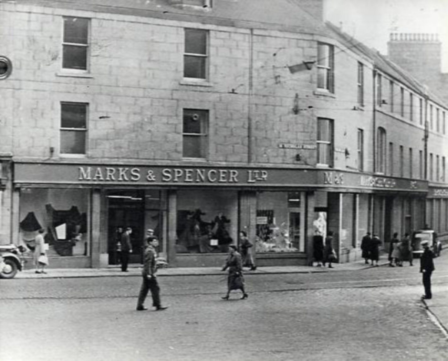the original Marks and Spencer on Aberdeen's St Nicholas Street in 1945