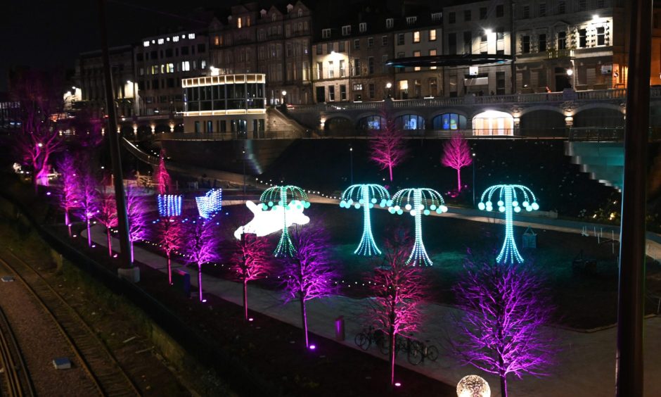 View of the Spectra light show at Union Terrace Gardens last February.
