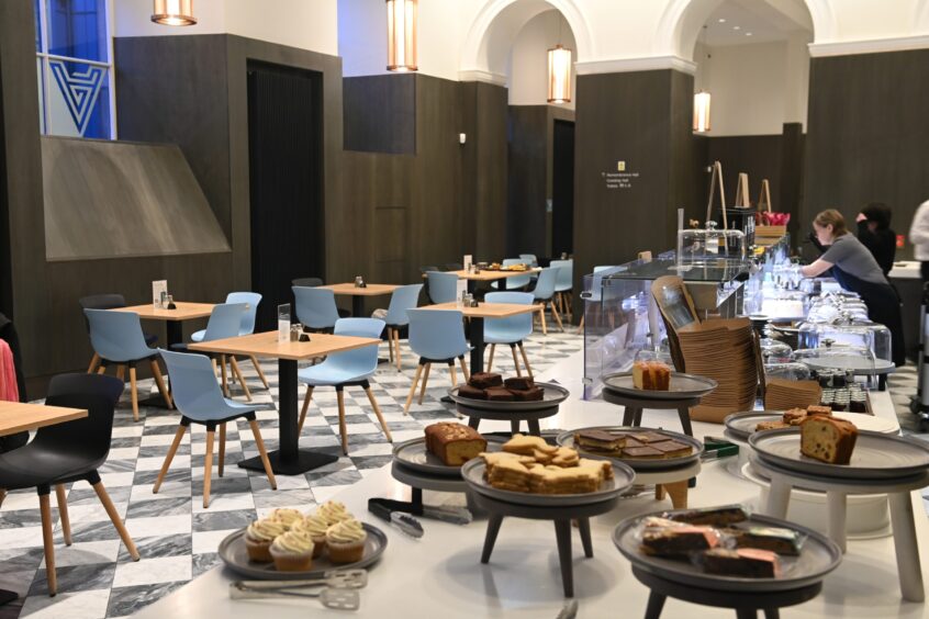 Interior of cafe at Aberdeen Art Gallery.