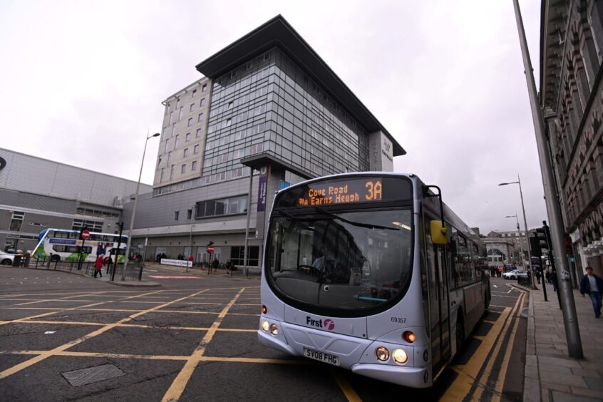 The 3A First Bus takes in Guild Street on its route. Image: Darrell Benns/DC Thomson