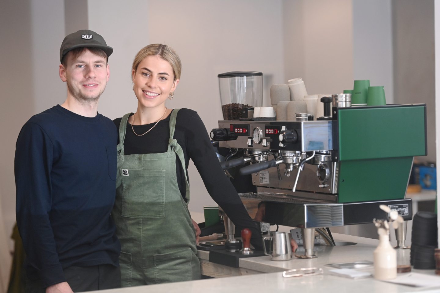 Lauren Livingstone and her partner Jack Sim at their Aberdeen coffee shop Mount.