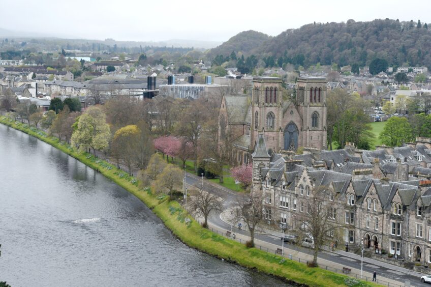 Inverness Cathedral on the banks of the River Ness.