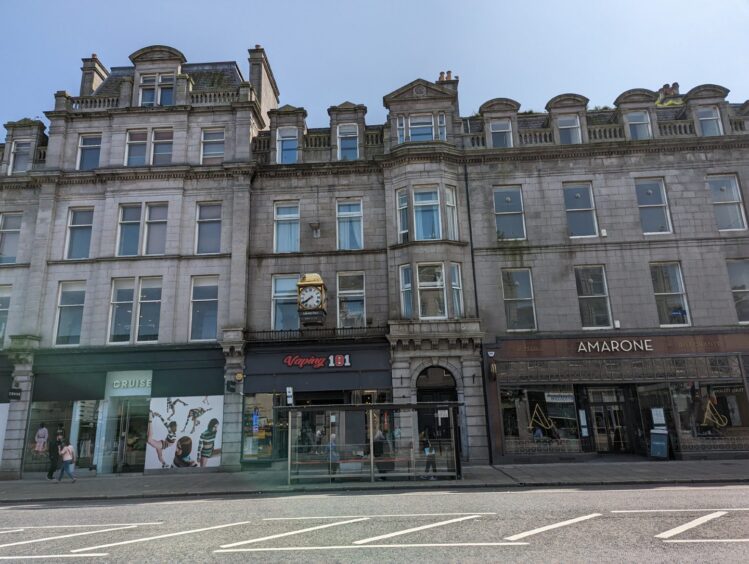 The upper floors of Union Street pose the next problem, after the empty shops are filled. Image: Alastair Gossip/DC Thomson