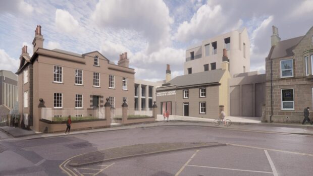 A rendering of the newly funded Aberdeenshire regional museum and library in Peterhead. Image: Aberdeenshire Council.