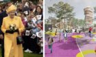 Could a futristic playpark at the beach be named after The Queen? Image: PA and Aberdeen City Council/Keppie Design