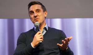 Gary Neville with mic