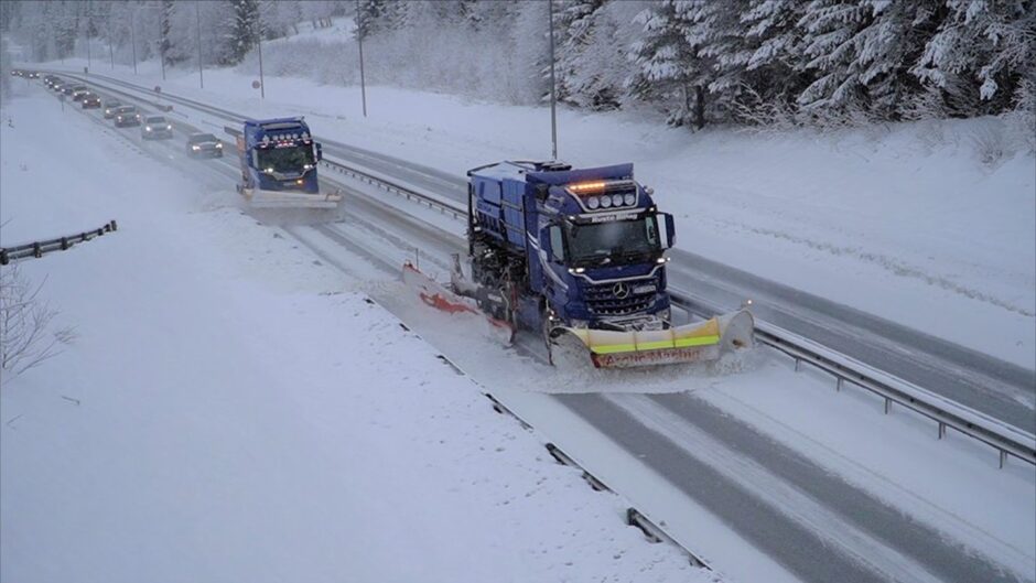 Snow ploughing in Norway. 