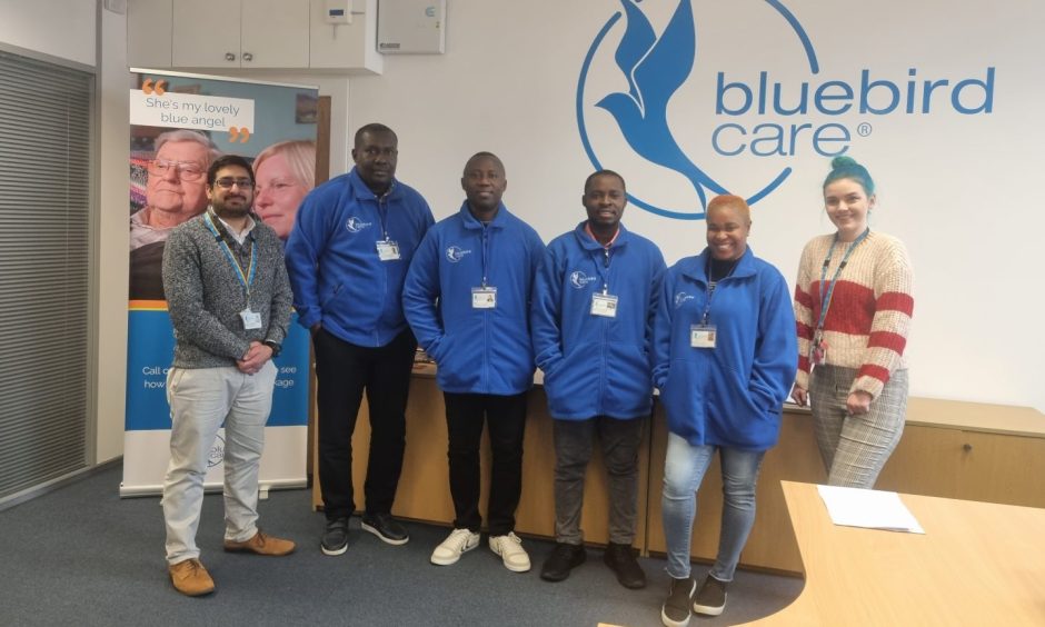 Staff at Bluebird Care, Aberdeen. 