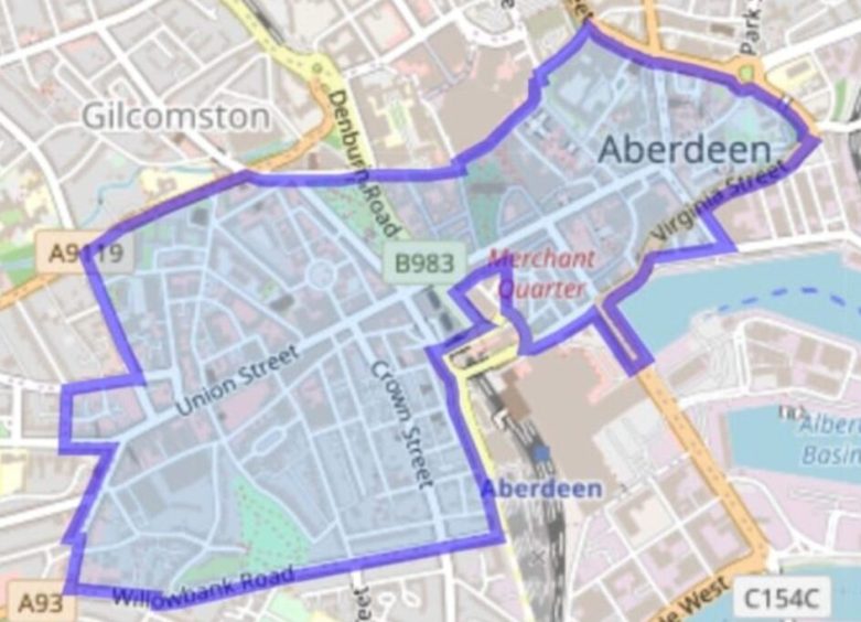 Aberdeen LEZ map.