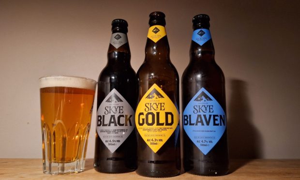 Three bottles of beer from Isle of Skye Brewing Company.