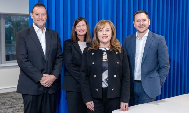 Aberdein Considine moves to legal and wealth teams to new Aberdeen headquarters. Pictured are Peter Mutch, corporate benefits director at AC Wealth, Ruth Aberdein, partner and head of family law, Jacqueline Law, managing partner and Ritchie Whyte, partner and head of corporate & business advisory. Image: Aberdein Considine