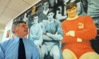 Former Dons captain Ally Shewan looks at the mural of Dons captains, on which he appears.
Picture by CHRIS SUMNER 
Taken 2/3/2009         .