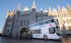 One of the group's buses outside Marischal College in Aberdeen.