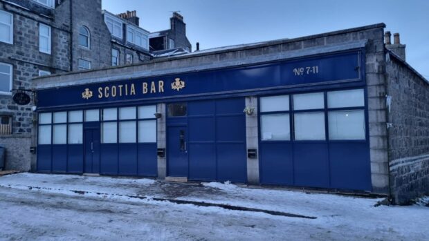 The Scotia Bar in darkness today