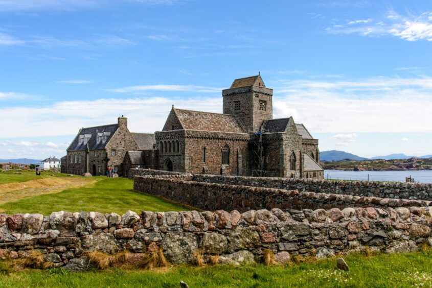 Iona Abbey from St Oran's Chapel. 