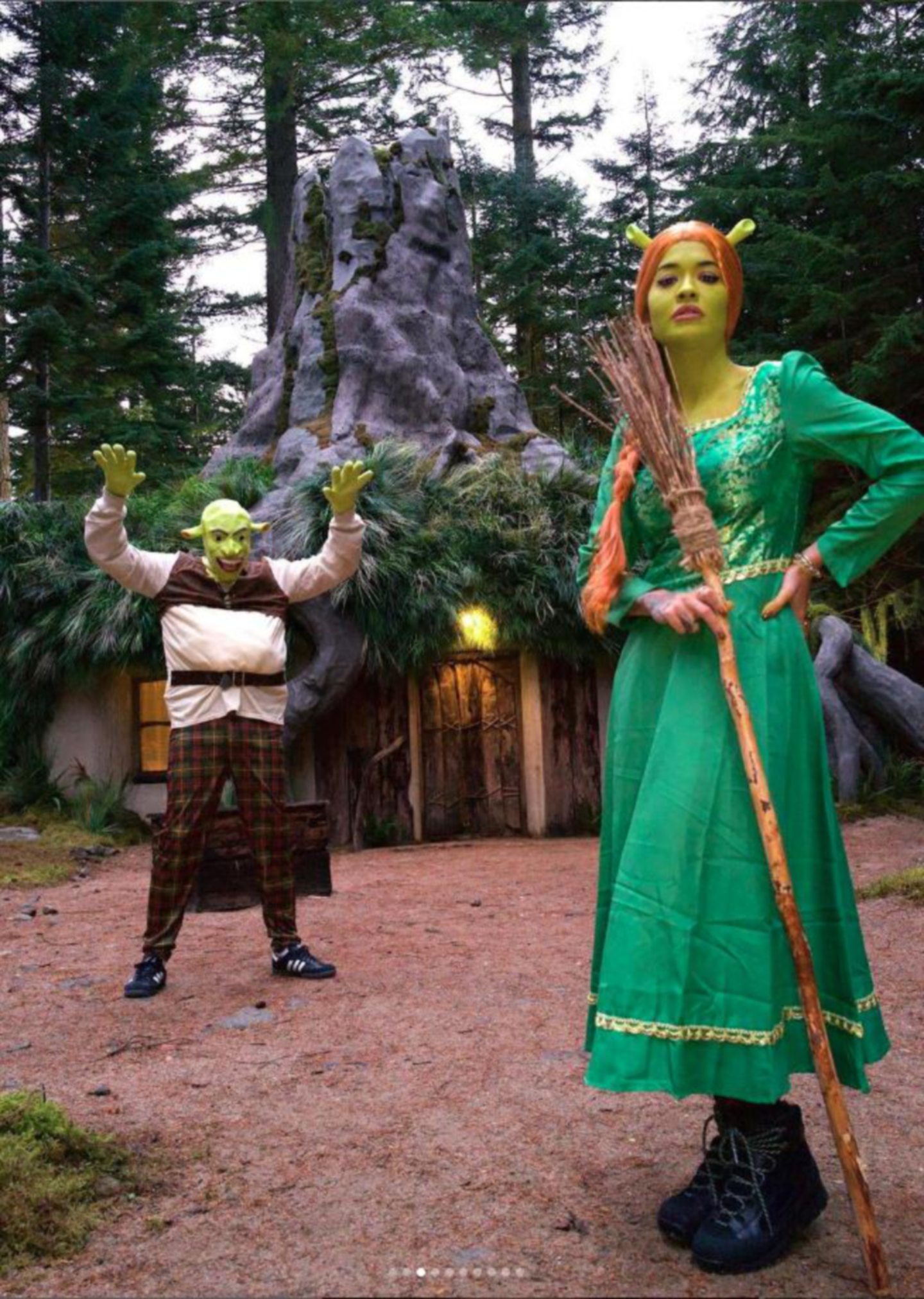 Rita Ora and her filmmaker husband, Taika Waititi, at Shrek's swamp on Ardverikie Estate.