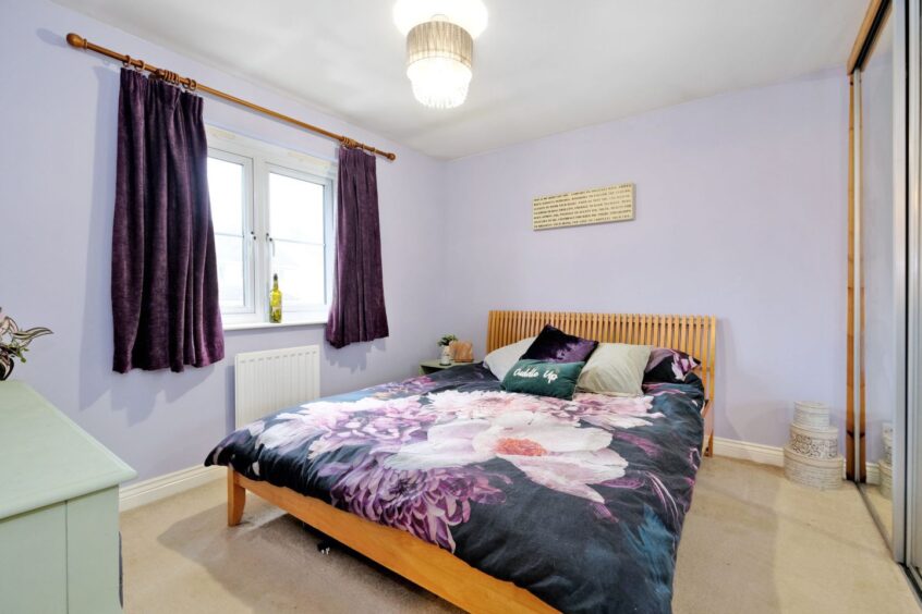 One of the bedrooms inside the house for sale in Inverurie.