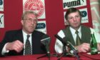 Ebbe Skovdahl's first press conference as Aberdeen manager,  alongside chairman Stewart Milne. Image: Aberdeen Journals.