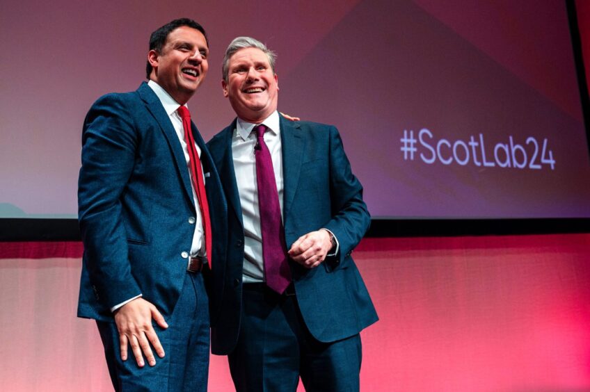 Scottish Labour leader Anas Sarwar and Sir Keir Starmer attends the Scottish Labour party annual conference at the SEC in Glasgow